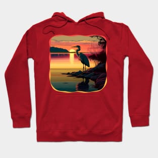 Heron at dusk Hoodie